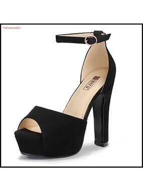 Platform Chunky High Heels Peep Toe Ankle Strap Heeled Sandals